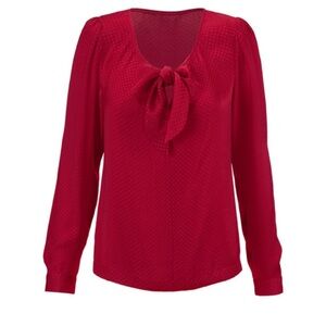F19 Cabi long Sleeve Knot Blouse, Red, New Arrivals